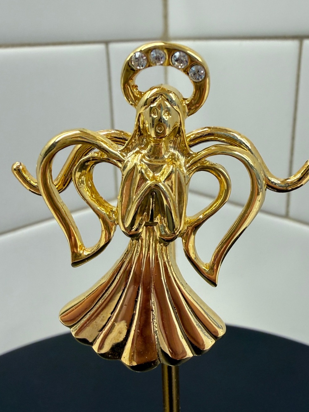Gold Angel Pendant Necklace Charm - Elegant Women's Jewelry